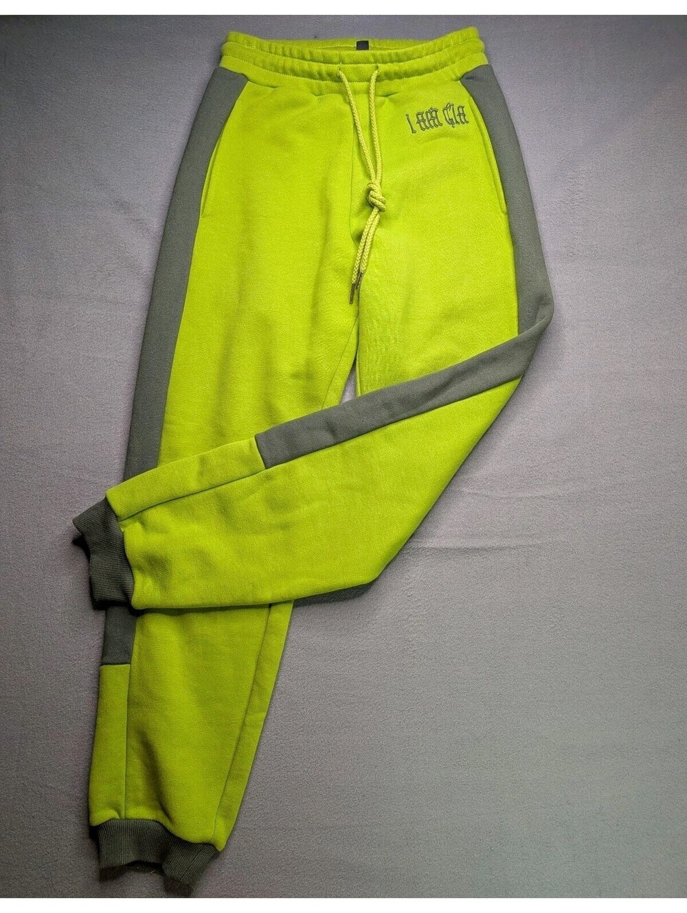 I.AM.GIA Sweatpants Womens XS Green Colorblock Fleece Jogger Drawstring Cuffs